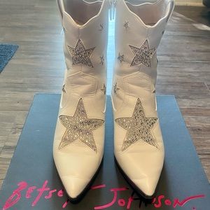White with diamond star Betsey Johnson Women’s Edison Western Boots